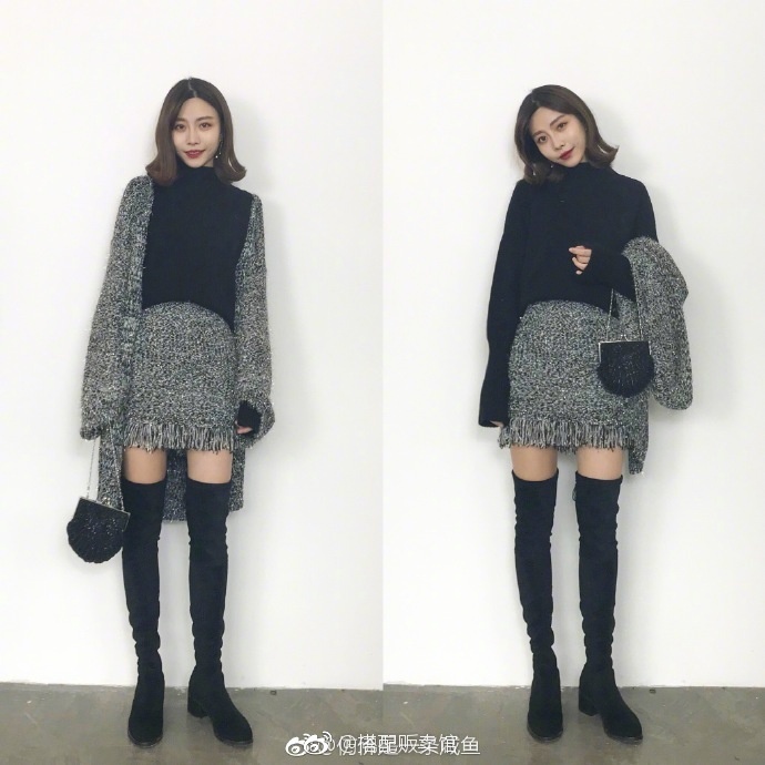 网络美女秋冬穿搭：一件单品多种穿衣搭配图片