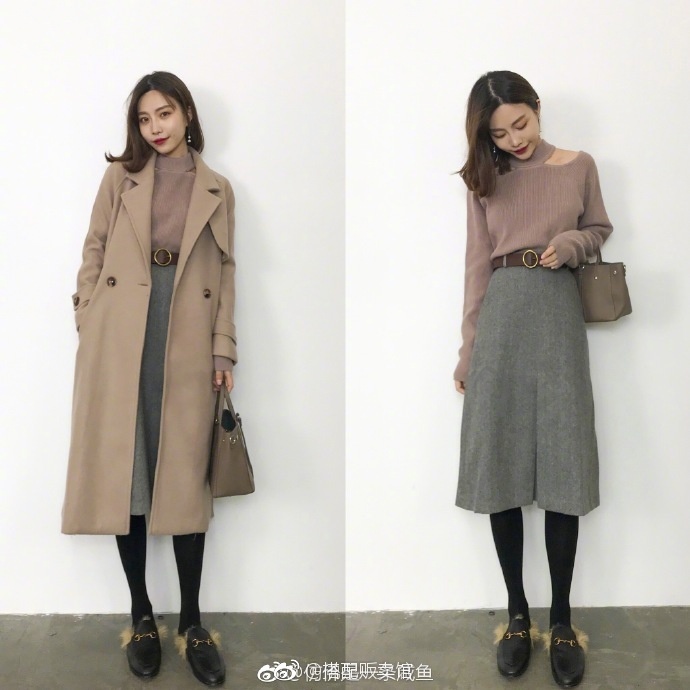 网络美女秋冬穿搭：一件单品多种穿衣搭配图片 3