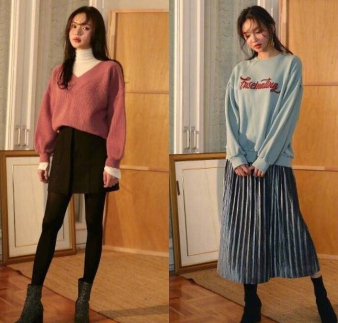 网络美女照片_长发女生的实用日常搭配参考