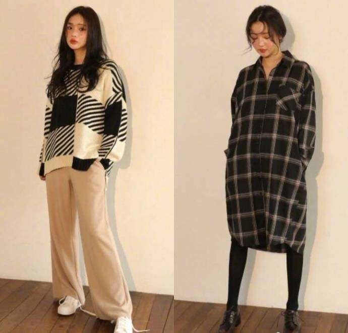 网络美女照片_长发女生的实用日常搭配参考 6