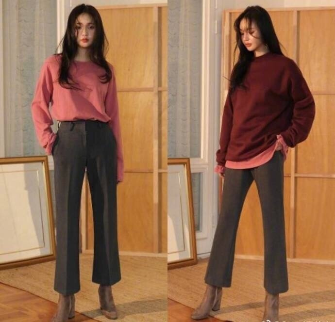 网络美女照片_长发女生的实用日常搭配参考 8