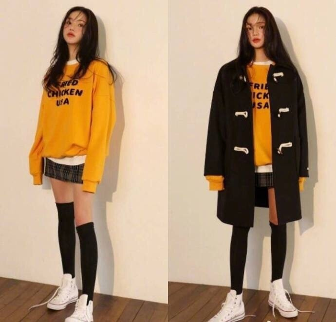 网络美女照片_长发女生的实用日常搭配参考 9