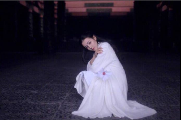 新疆美女明星迪丽热巴白色素衣古装写真 2