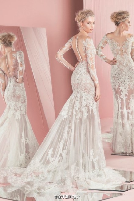 Zuhair Murad Spring 2016优雅的粉色少女心婚纱图片 2