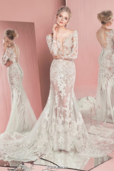 Zuhair Murad Spring 2016优雅的粉色少女心婚纱图片 3