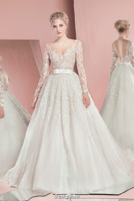 Zuhair Murad Spring 2016优雅的粉色少女心婚纱图片 5