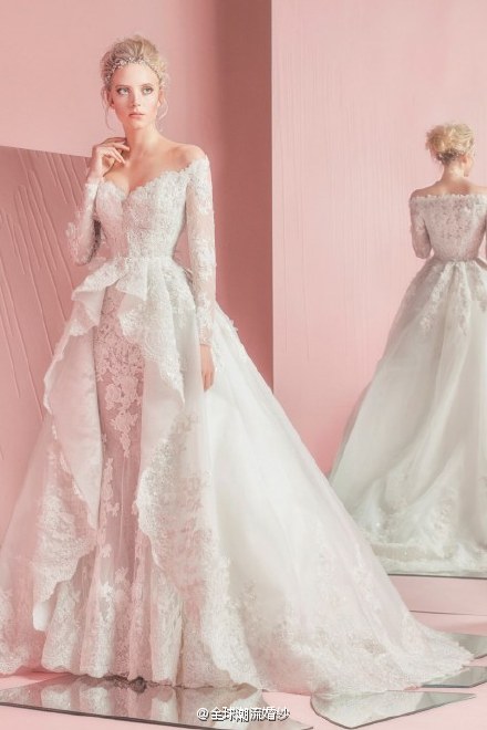 Zuhair Murad Spring 2016优雅的粉色少女心婚纱图片 9