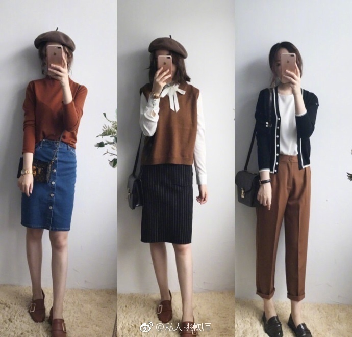 温柔棕色系知性美女穿搭参考 2
