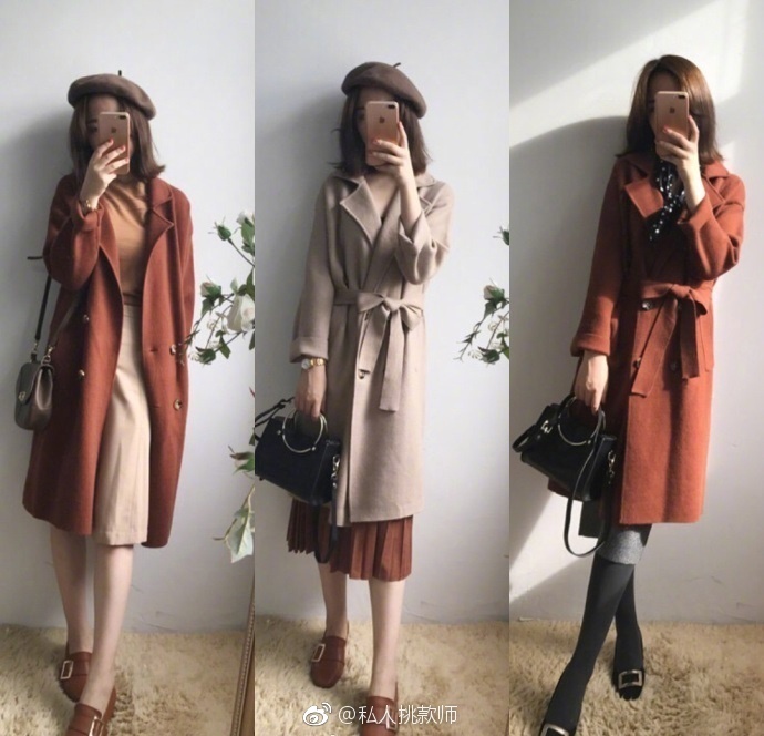 温柔棕色系知性美女穿搭参考 4