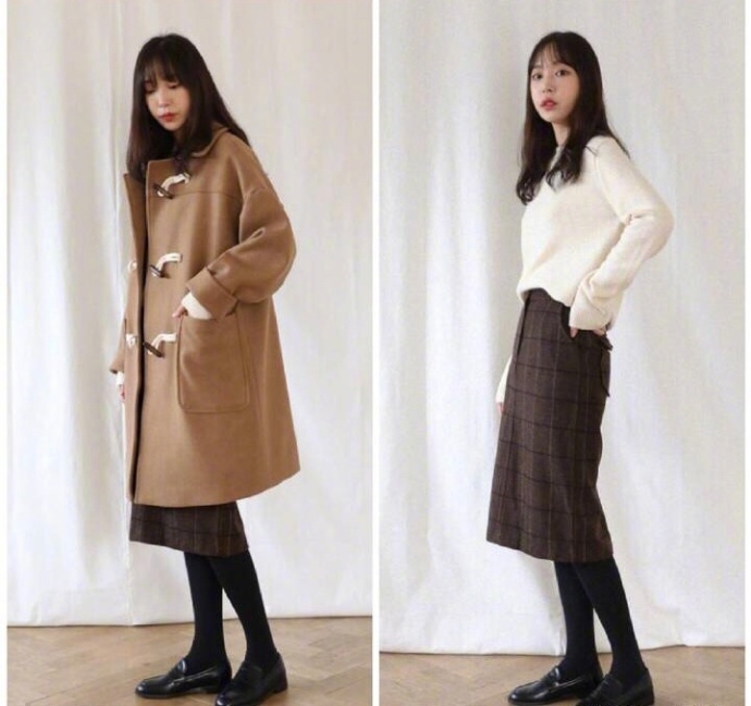 清纯美女温柔气质的日常Look外套与内搭的搭配参 2