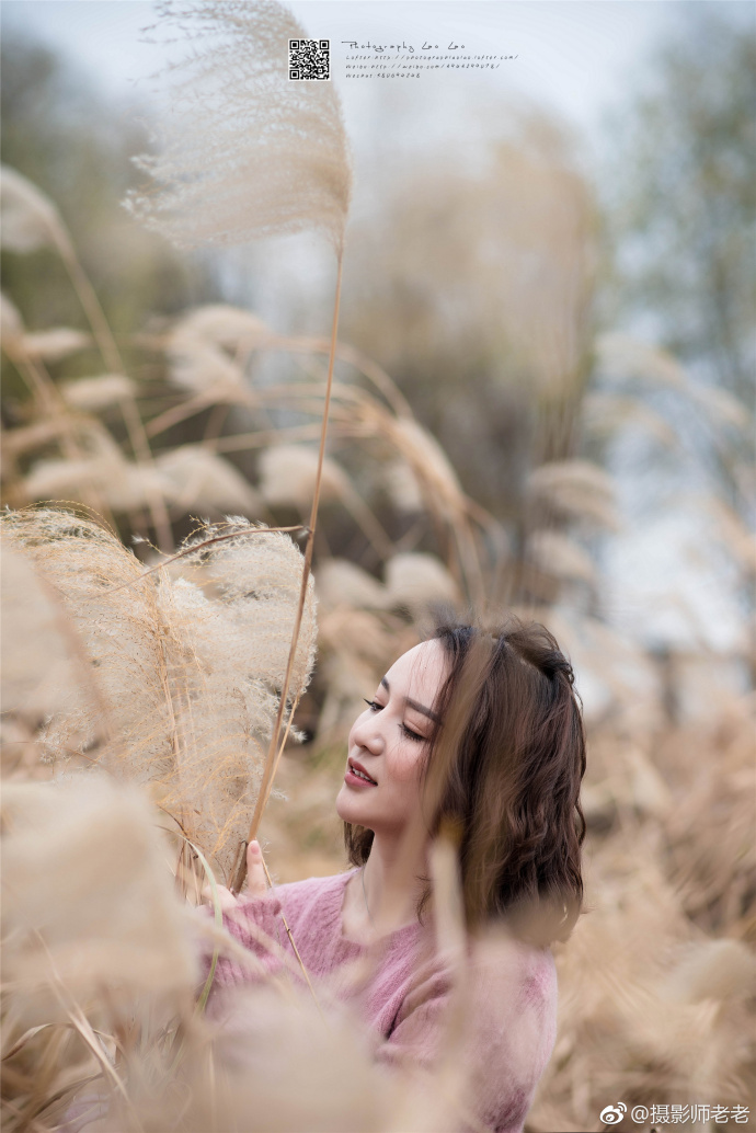 清纯美女SUSU深冬的芦苇唯美图片 4