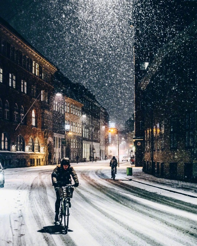 雪中的哥本哈根风景图片 7