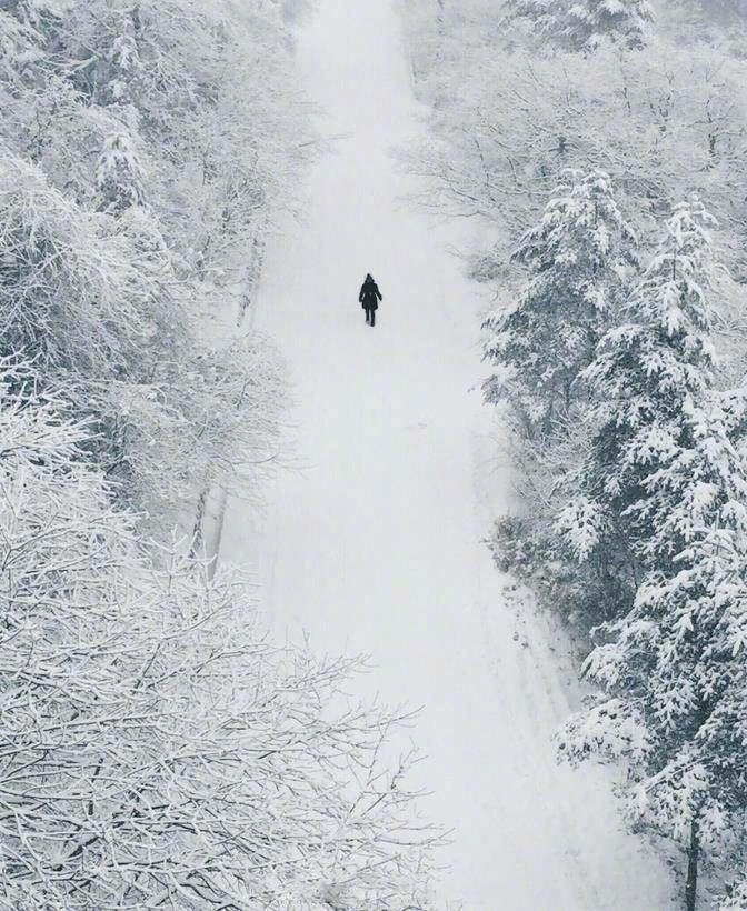 峨眉山风景图片_峨眉山雪中人独行,总是宁静中多