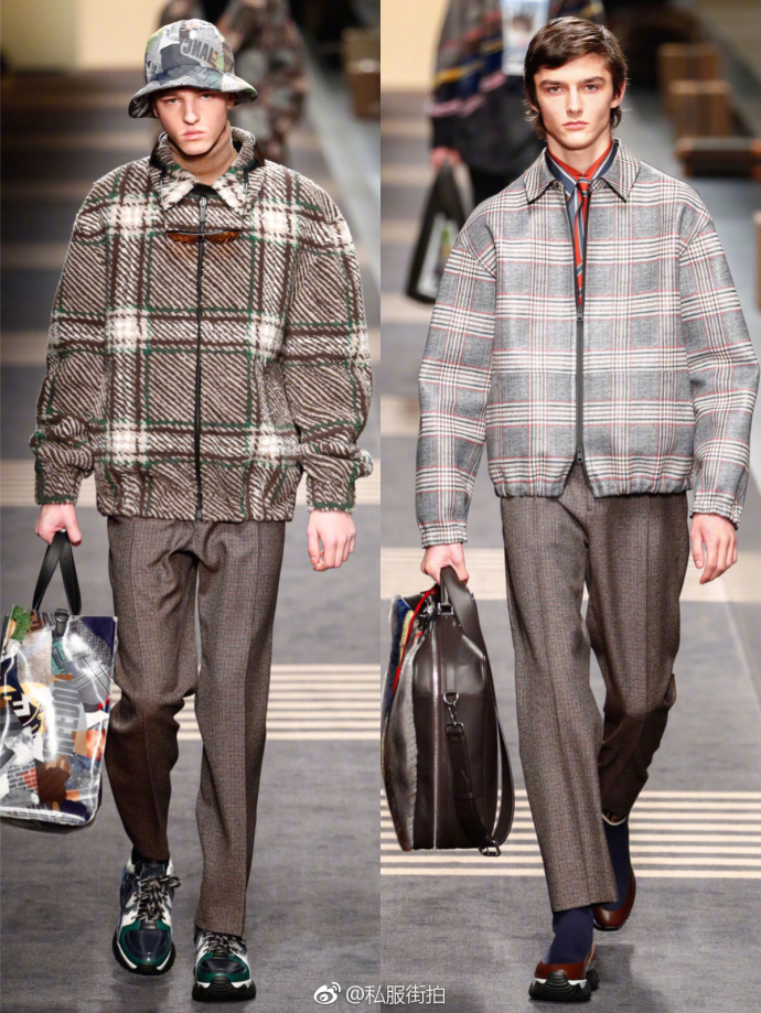 FENDI2018秋冬Collection秀场的欧美男模走秀图片 3