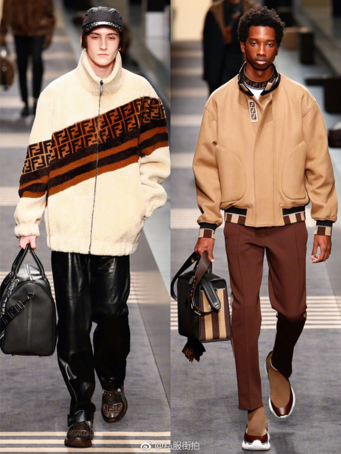 FENDI2018秋冬Collection秀场的欧美男模走秀图片