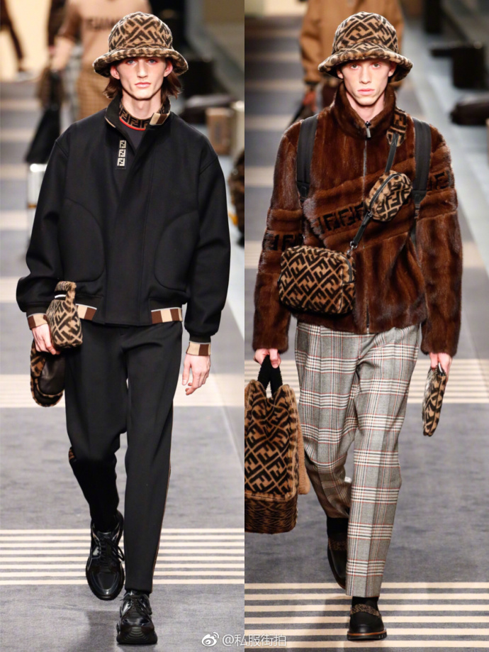 FENDI2018秋冬Collection秀场的欧美男模走秀图片 7