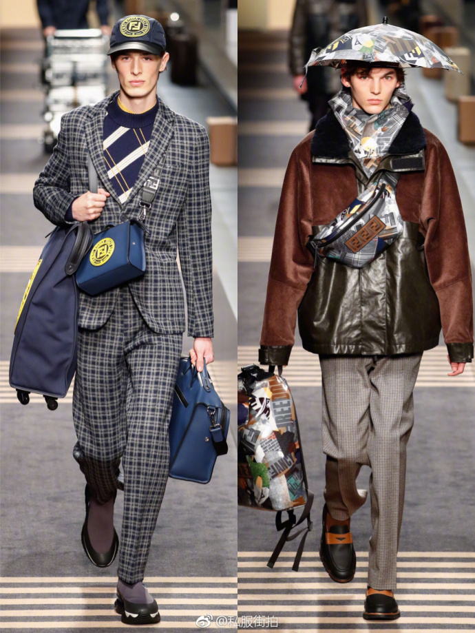 FENDI2018秋冬Collection秀场的欧美男模走秀图片 8