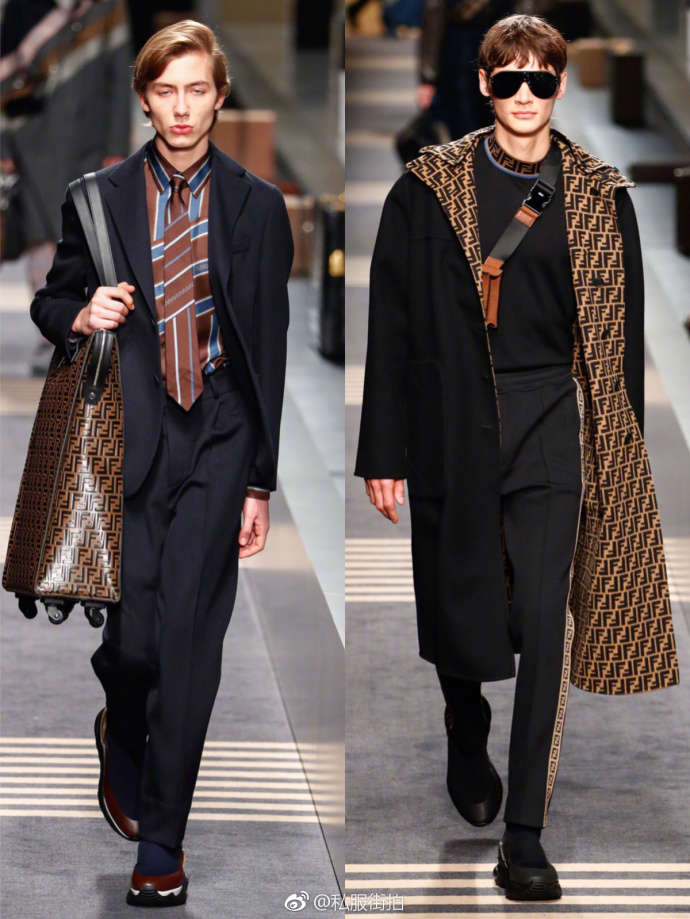 FENDI2018秋冬Collection秀场的欧美男模走秀图片 9
