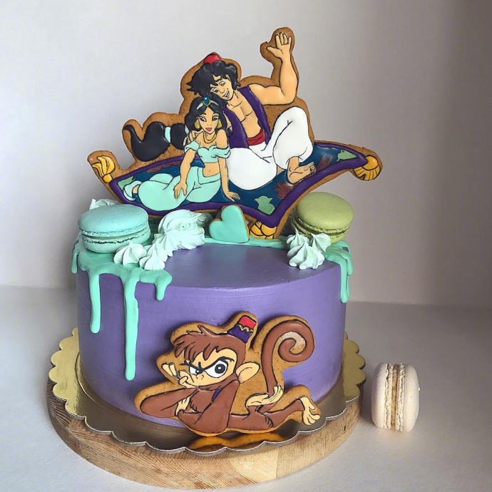 迪士尼动画卡通风生日蛋糕图片