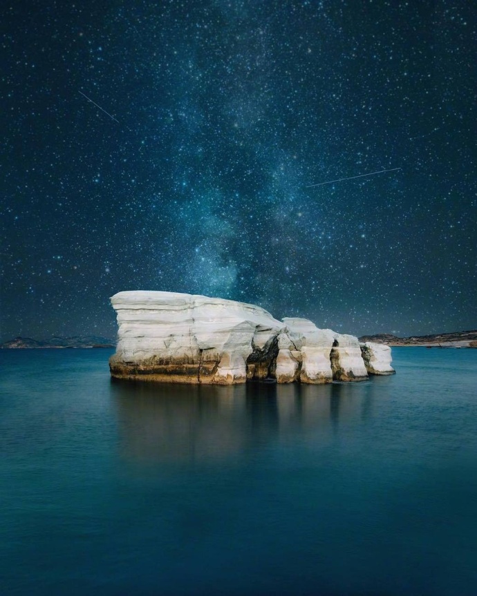 希腊星空大海的完美融合风景图片
