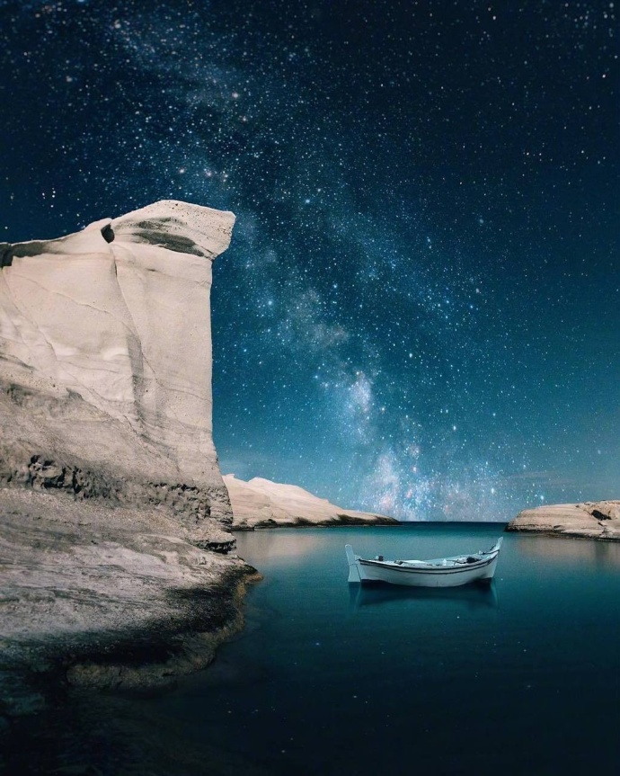 希腊星空大海的完美融合风景图片 4