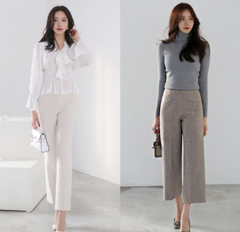 知性气质的浅色系出勤穿衣搭配look 3
