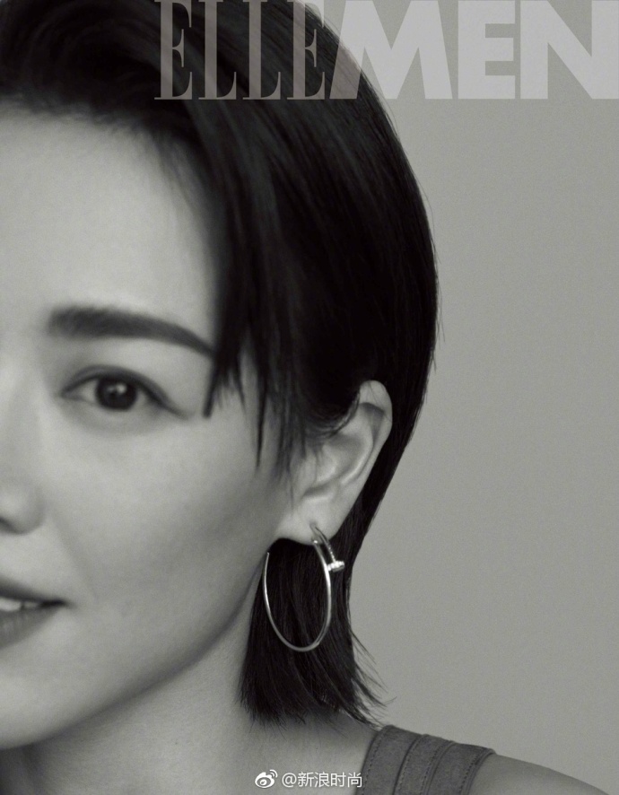 大眼美女明星马思纯登上男刊ELLEMEN封面诠释黑白 4