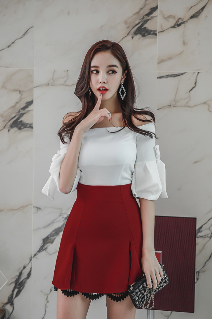 清纯美女红色短裙清纯图片 6