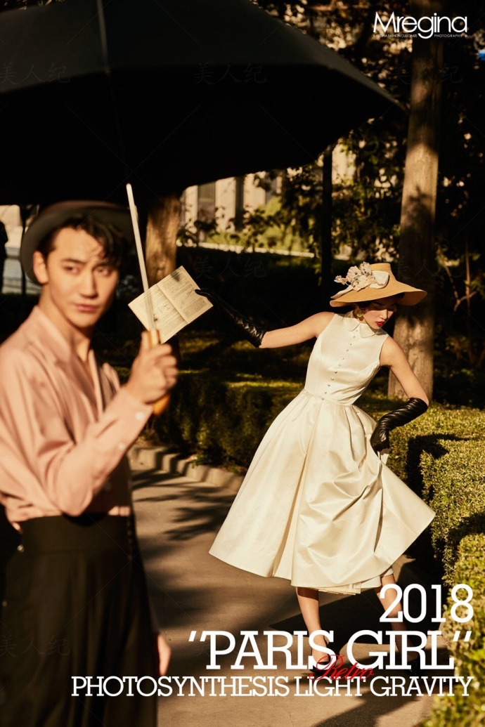 新婚夫妻复古婚纱图片 6