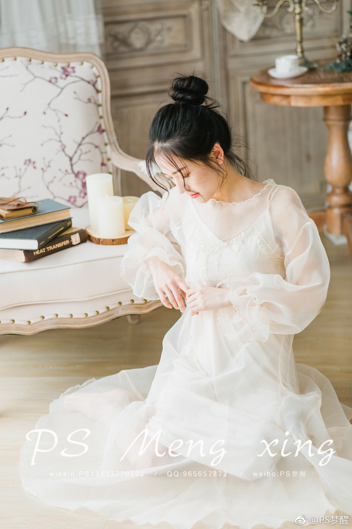 清纯美女白色纱裙轻盈又柔美唯美写真 8