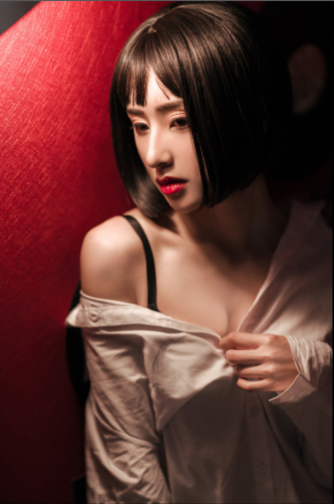 性感美女模特AAAyu啦啦白衬衫搭配大红唇诱惑福利 11