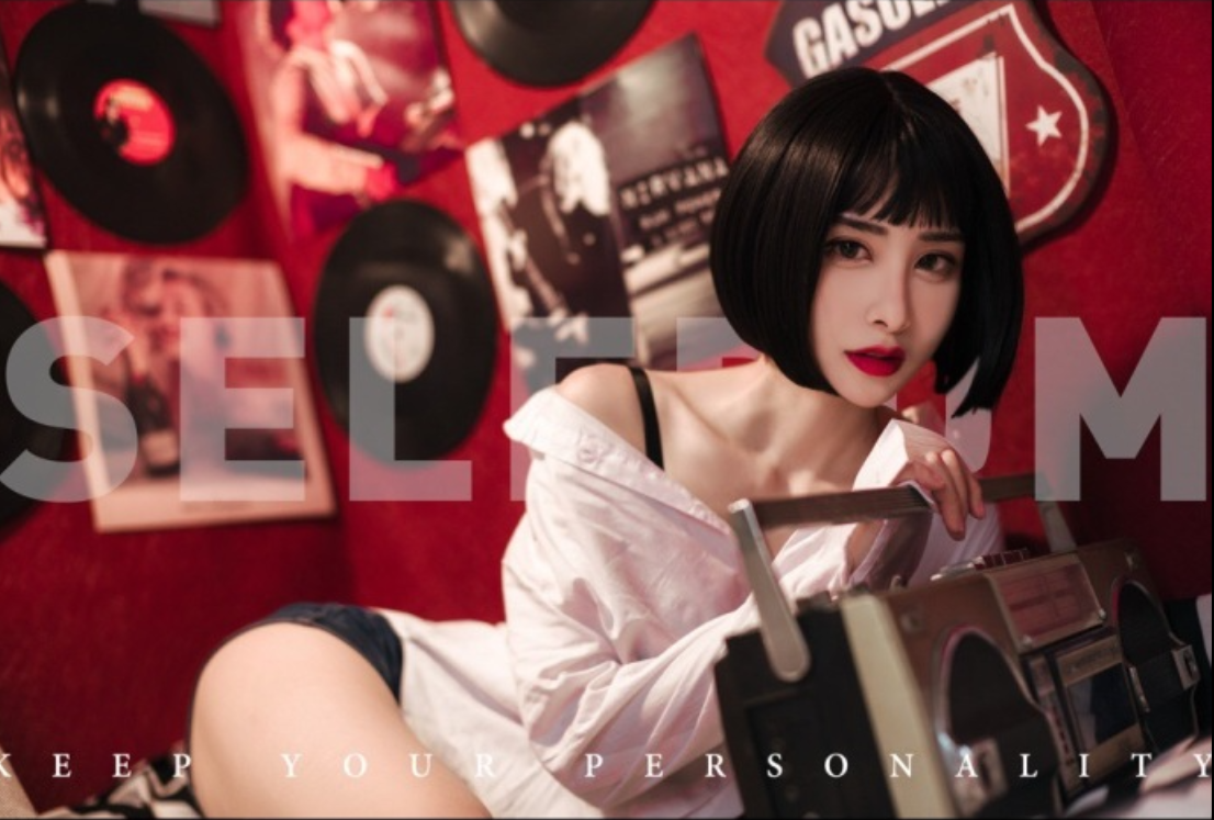 性感美女模特AAAyu啦啦白衬衫搭配大红唇诱惑福利 13