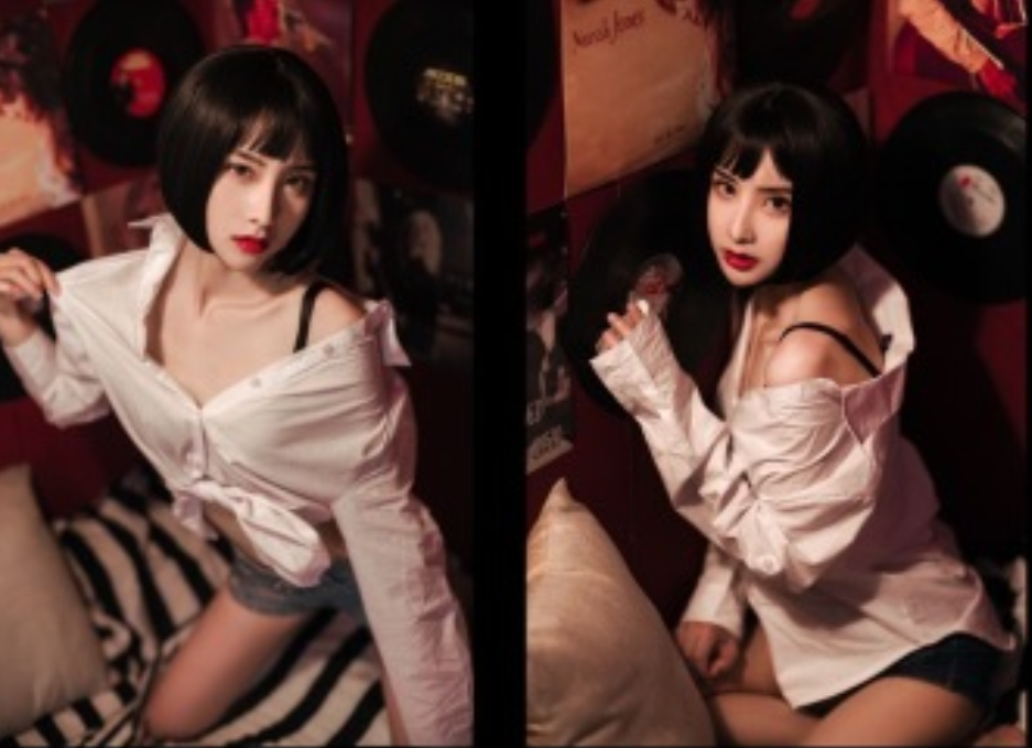性感美女模特AAAyu啦啦白衬衫搭配大红唇诱惑福利 16