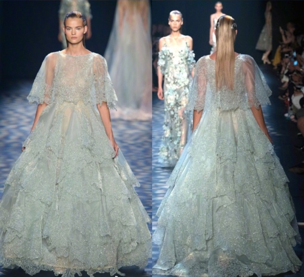 欧美时尚品牌Marchesa Spring 2017婚纱礼服图片背影也