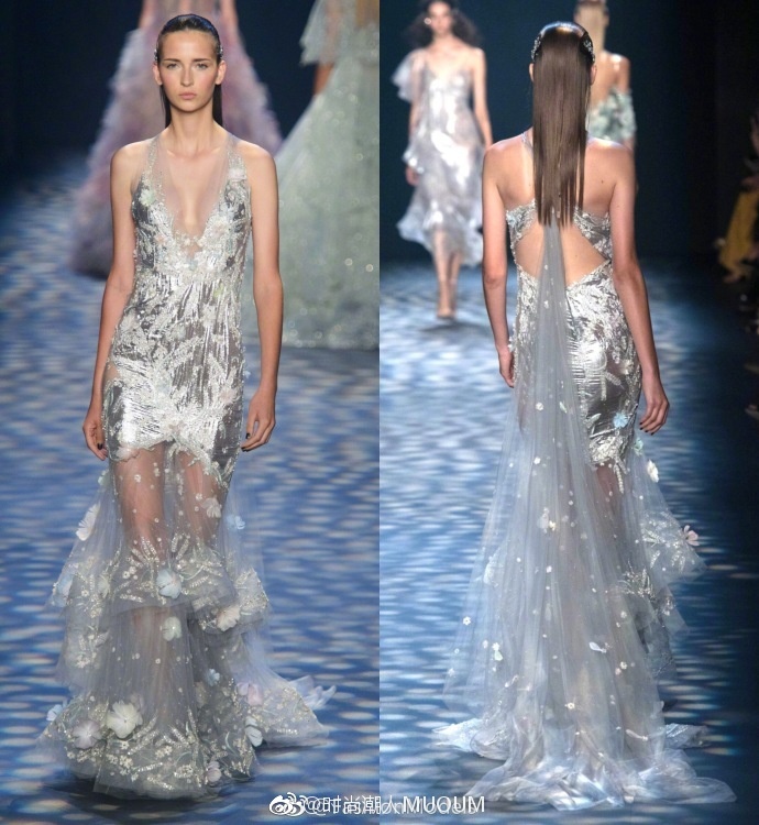 欧美时尚品牌Marchesa Spring 2017婚纱礼服图片背影也 5