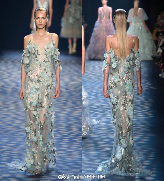 欧美时尚品牌Marchesa Spring 2017婚纱礼服图片背影也 8