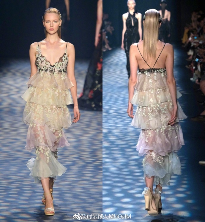 欧美时尚品牌Marchesa Spring 2017婚纱礼服图片背影也 9