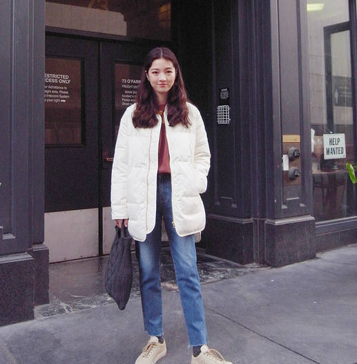 168cm高个子美女日常街拍搭配图片 6