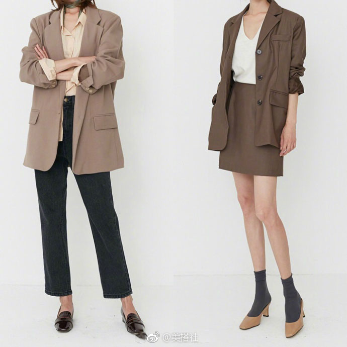 瞬间提升职场搭配的时尚感西装外套穿搭look 8