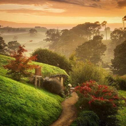 新西兰Hobbiton的玛塔玛塔小镇风景图片 2