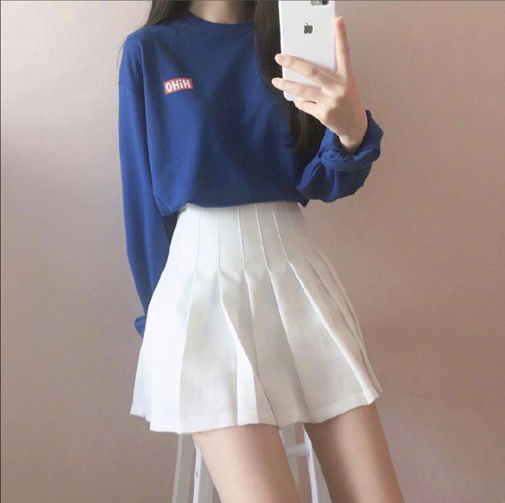 学生味十足的短裙穿搭参考显腿长的一组 15