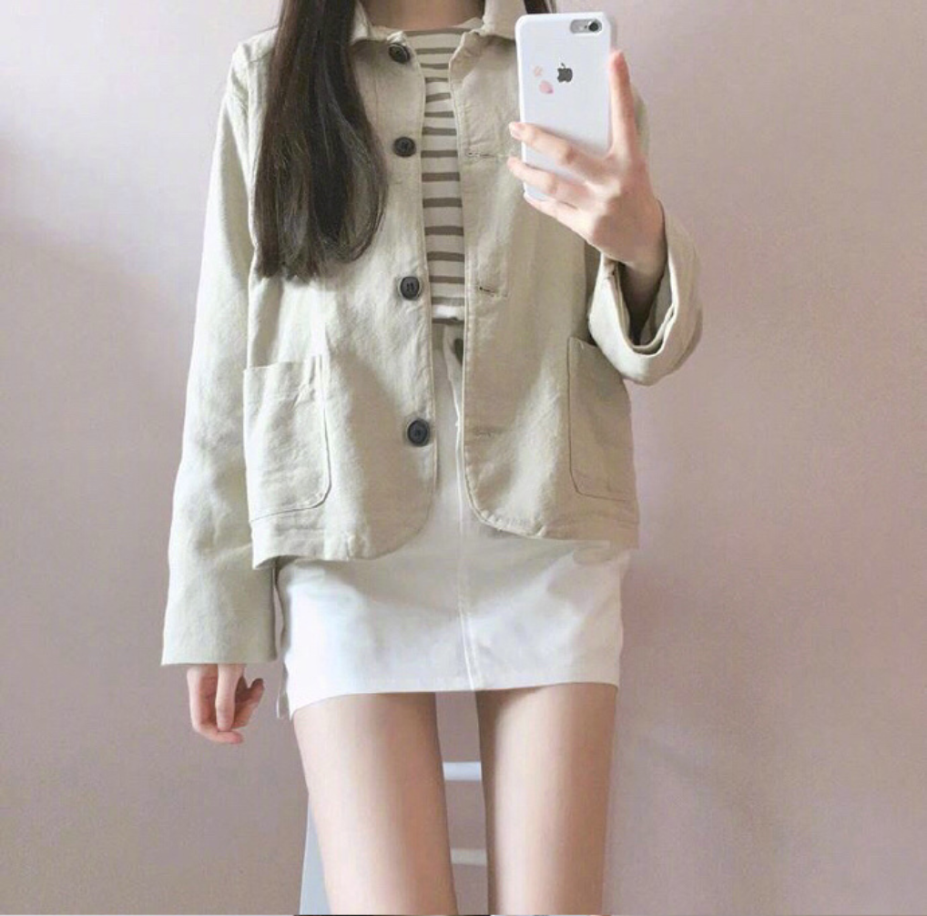 学生味十足的短裙穿搭参考显腿长的一组 17