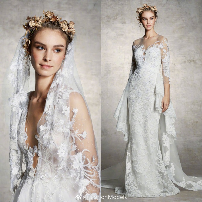 Marchesa Bridal Spring 2019婚纱礼服轻盈梦幻图片 6