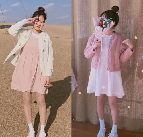 轻甜粉嫩少女系服装搭配参考 2