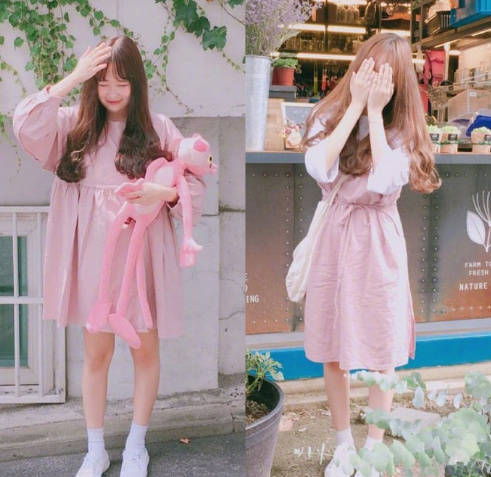 轻甜粉嫩少女系服装搭配参考 7