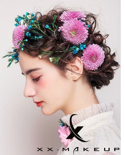 丛林中的花仙子仙气十足的新娘妆发造型 2