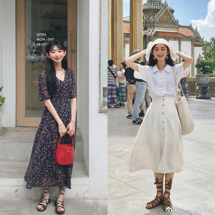 唯美百变的度假风裙装穿搭参考 5
