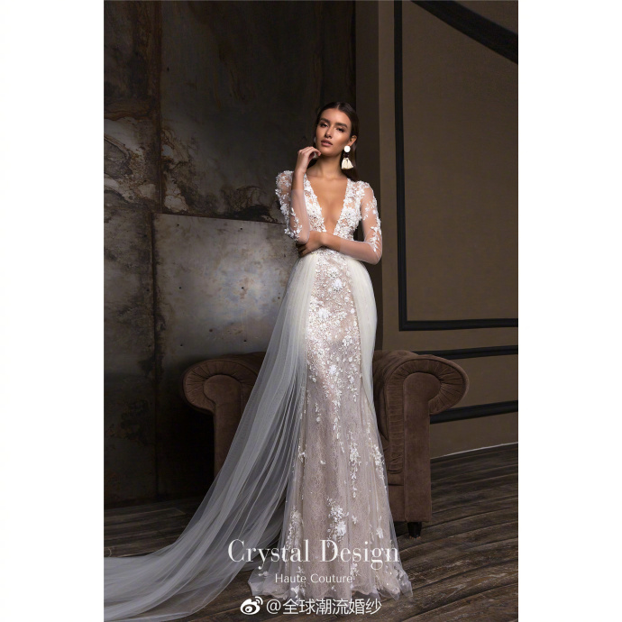 乌克兰顶尖婚纱品牌CrystalDesign2018端庄典雅的鱼尾 7