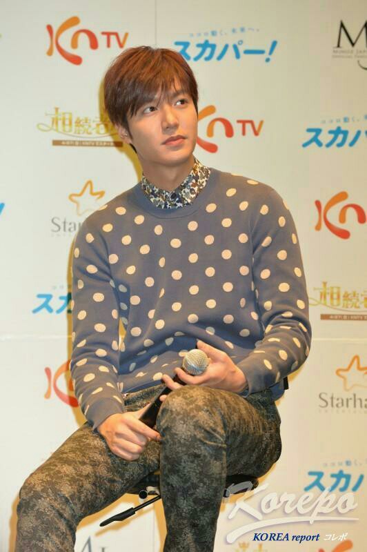韩国男明星李敏镐圆点毛衣穿出好校草好邻家的 2