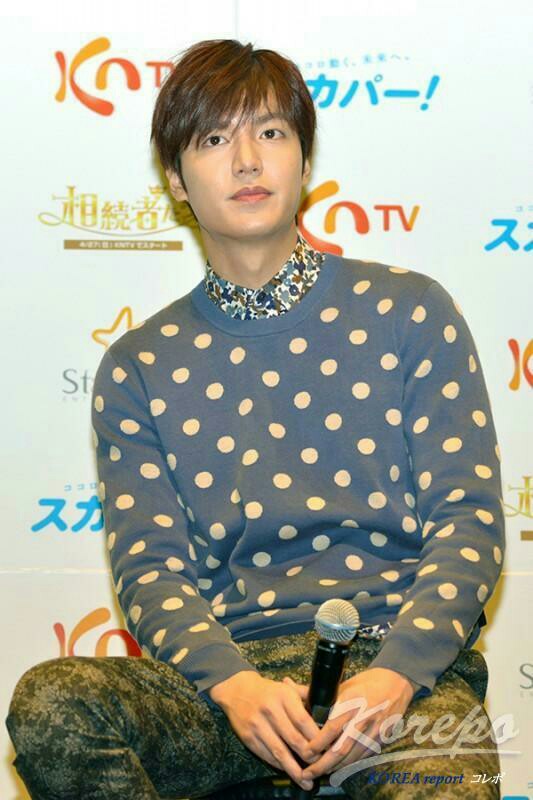 韩国男明星李敏镐圆点毛衣穿出好校草好邻家的 7